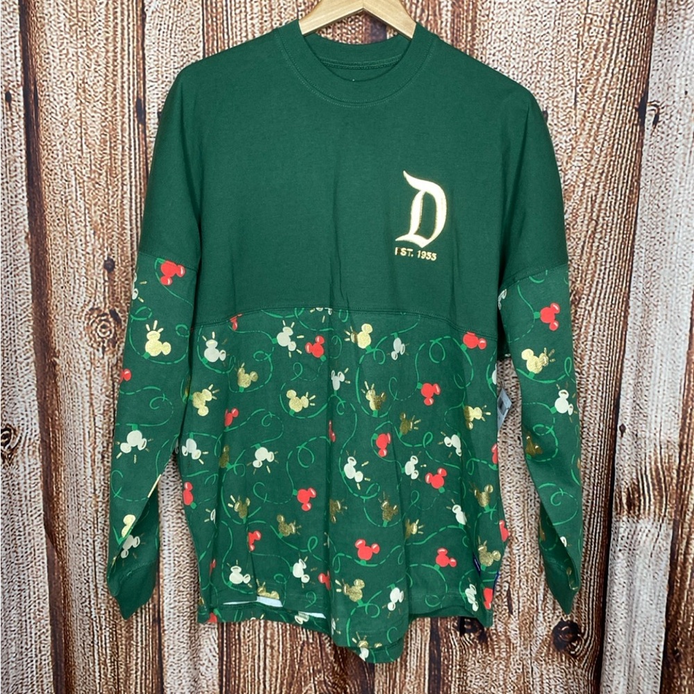 Disneyland Mickey Mouse Icon Holiday Christmas Lights Spirit Jersey Adult Medium